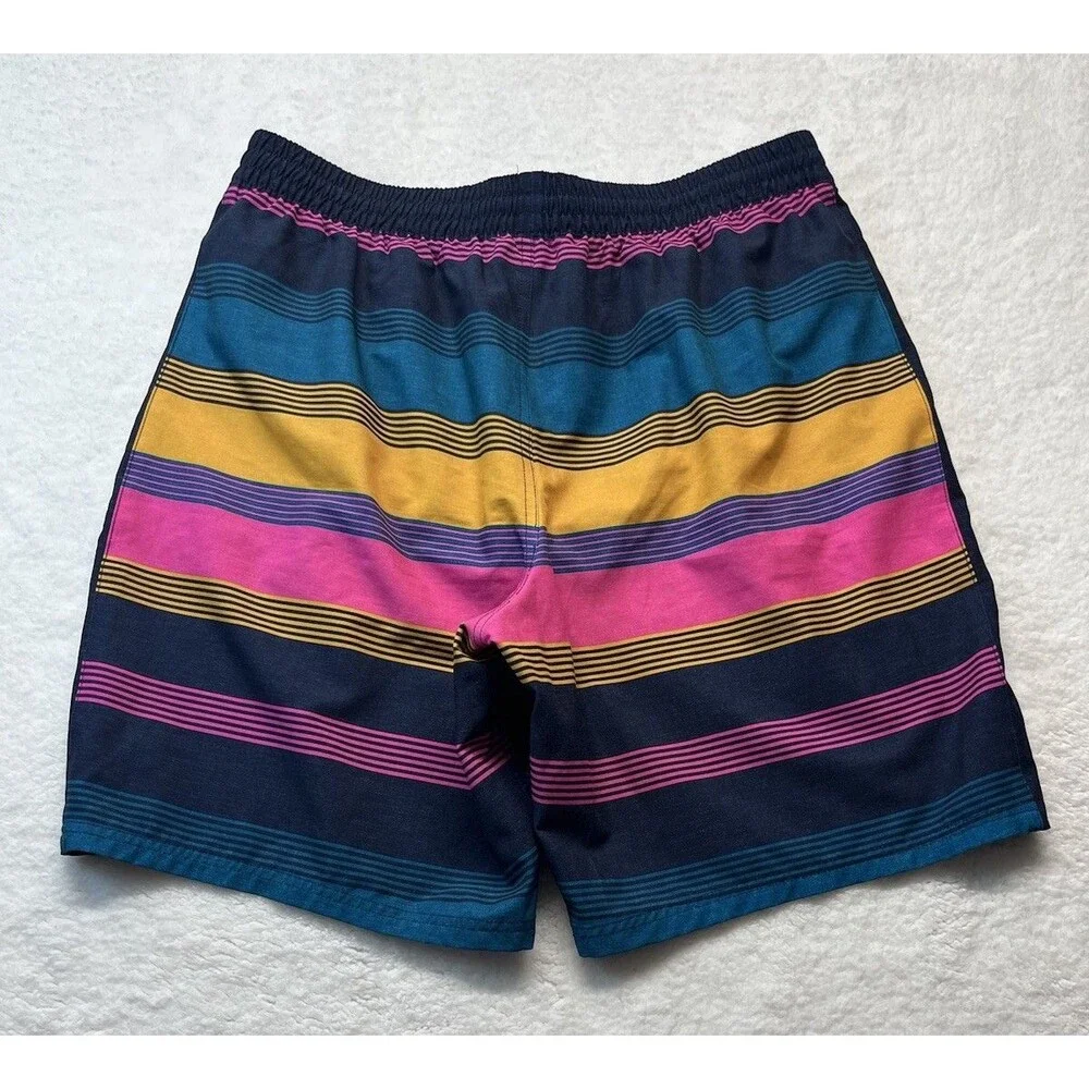 Nike Trunks Mens XL Stripe Split Breaker Volley Shorts Swoosh Outdoor Swim Beach